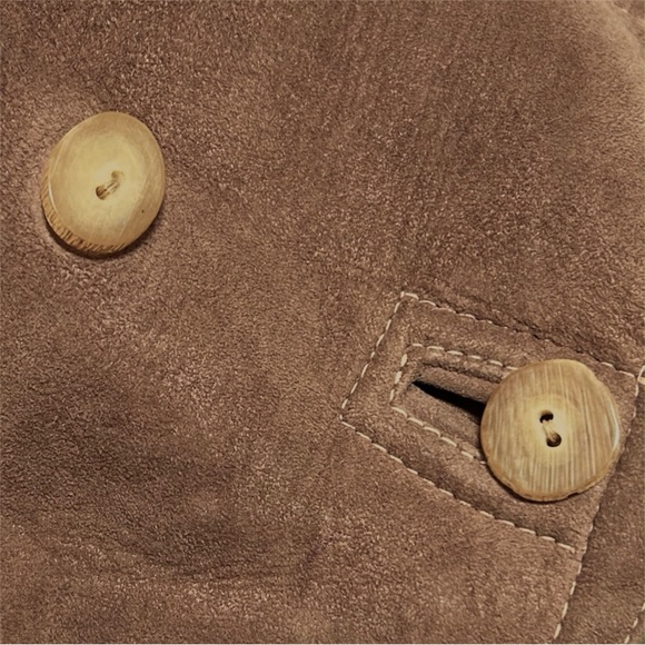 Vintage 70s Shearling California Spring Lamb Coat Double Breasted Sheepskin Tan - Picture 8 of 10